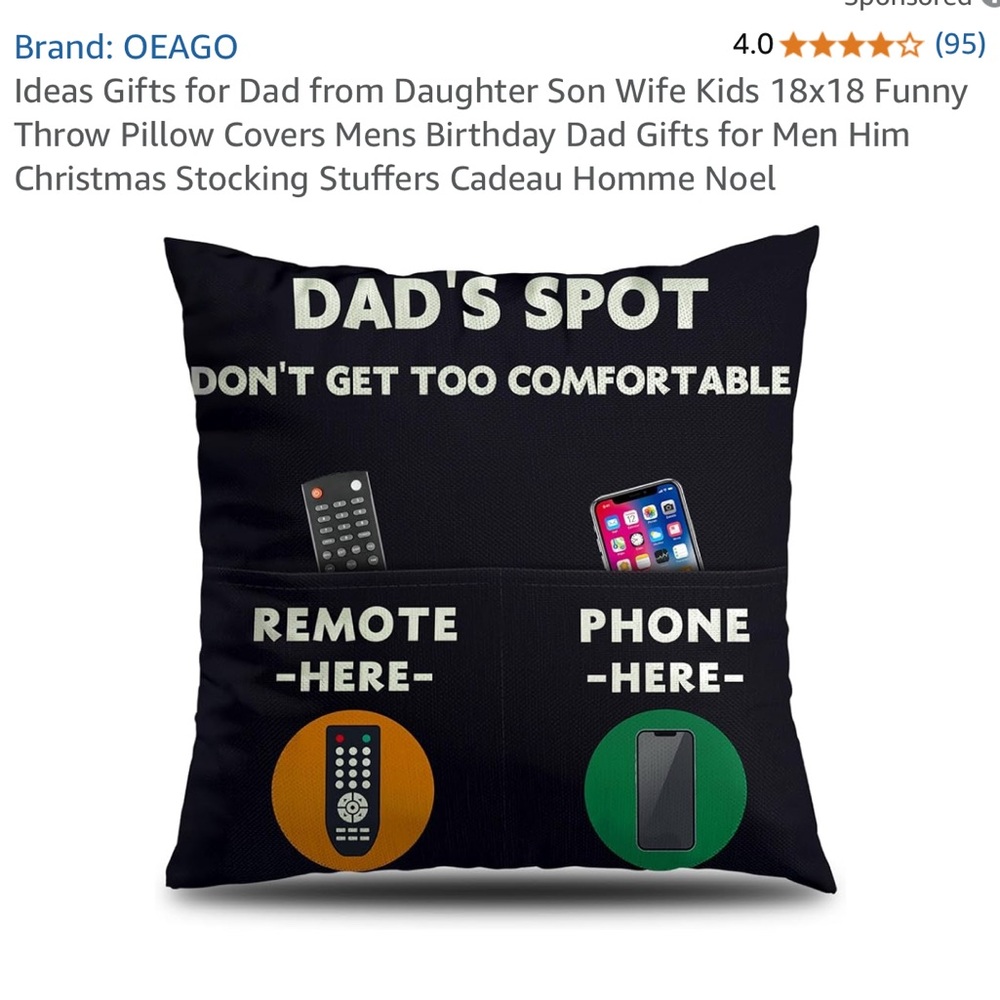 BNWT Dad’s spot pillowcase